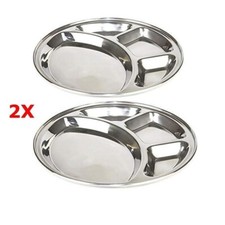 2x Edelstahl rund 4 Fächer