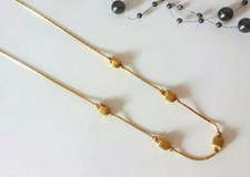 Damen Modeschmuck Halskette kurz gold farben mit Kugeln Mode Schmuck Kette