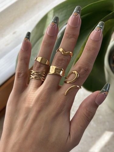 Goldene set ringe - chunky, aus