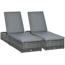 PE Rattan Sonnenliegen 2er Set