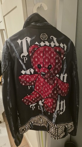 Philipp plein biker - philipp, lederjacke