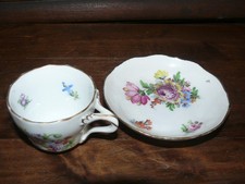 Antikes Fraureuth Mokkaset handbemalt  Blumenbouquet um 1920 -1930 Mokkatasse