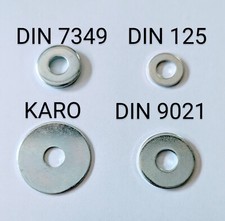 Unterlegscheiben DIN 9021 DIN 125 DIN 7349 Verzinkt Karosseriescheiben Scheiben