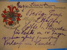 Ak Studentika Academischer Verein Darmstadt 1901 Couleurkarte