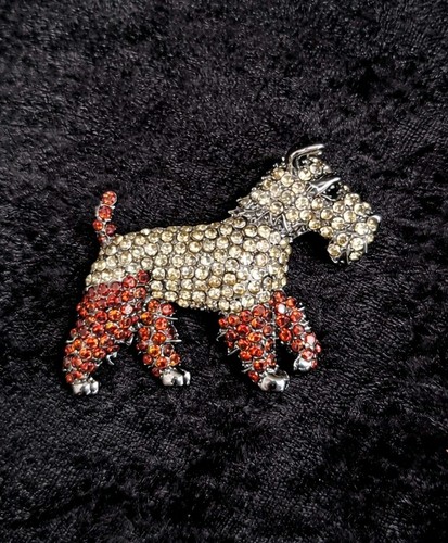Strass schnauzer hund brosche - schnauzer,
