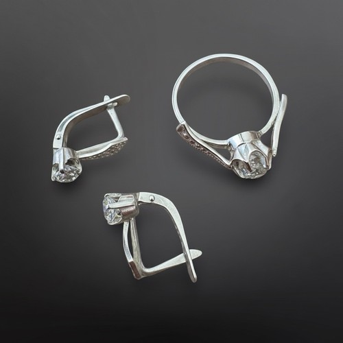 Vintage silber schmuckset ring - silber,