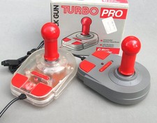 2x Computec QuickGun Turbo Pro Joystick 1x OVP - C64 Amiga Atari -Mikroschalter!