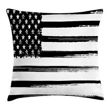 Kissenbezug Dekokissen für Sofa Streifen Grunge Monochrom USA-Flagge