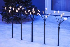 Merxx Sternenleuchtstäbe 5x 6 LED´s warmweiß Gartenleuchtstäbe Sternenstäbe 