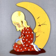 1960er Holz Wandfigur