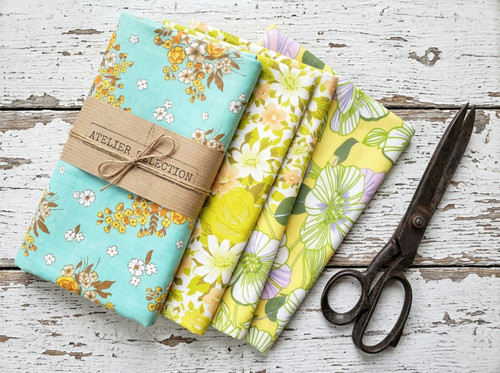 Vintage stoff paket blumen - paket,