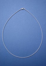 Omega Reif 925 Silber rhodiniert Halsreif mit Karabiner 50 cm lang 1,0 mm stark