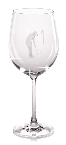 Golf glas xxl mit - glas, gravur