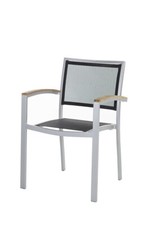 Diamond Garden MONZA Stapelstuhl Gartenstuhl Sessel Aluminium/Textilene schwarz