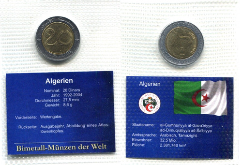 Dinars algerien 1992 2004 - algerien, 1992/2004