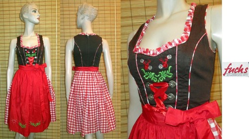 Besticktes braun rotes - besticktes, braun/rotes