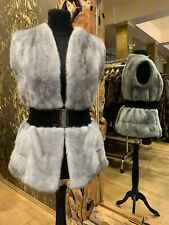 NERZWESTE PELZ WESTE SAPHIR