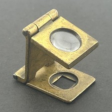 Miniatur viktorianisches Messing Lupe Taschenmikroskop Gewindezähler