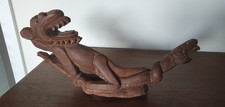 Asien China  Drache Löwe Schlange Schnitzerei  alt  handgeschnitzt Holz Figur