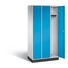 Spindschrank, Schulspind, 3 Abteile a 300 mm, Korpus Lichtgrau