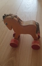 Vintage HABA Pferd Holzspielzeug Nachziehpferd 60er / 70er Jahre