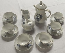 Meissen Mokka-Service für 6 Personen Aquatinta Blaue Blume - ohne Beschädigungen