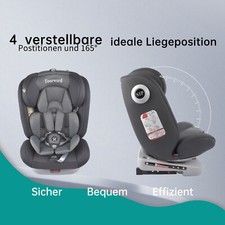 Kinderautositz 360° Drehbar ISOFIX 40-150cm 0-36 kg Vorder-und Rückseite Schwarz