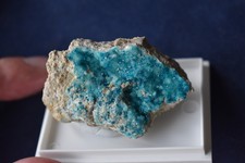 Veszelyit xx auf blauem Hemimorphit, Palabanda, Mfouati, Republik Kongo (rare!)