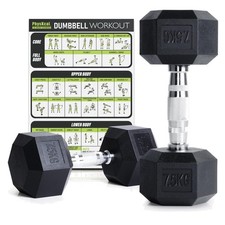 Hexagon Hanteln Poly-Gummiert