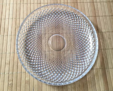 Glasteller Dekor Relief Salatteller modern 21 groß Teller klar Glas Luxus Design