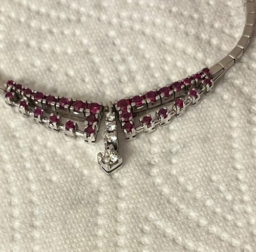585 weissgold collier mit - 585,
