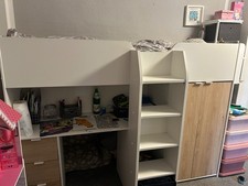 Hochbett  Marke Parisot, 2x vorhanden mit Hängeregal in Weiß