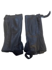 GOLDHORSE Damen Leder Chaps Reitsport Schwarz