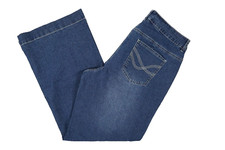 Dollywood Jeans Hose Damen Kurzgröße 25 Größe 54 Blau Weites Bein Stretch