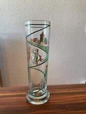 Konisch Vase Blumenvase Burg Jagd Handgemalt Glas Höhe Ca 28 cm