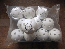 11 Stück  Floorball Unihockey Lochball ELPEX™ 72 mm weiss