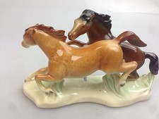 Porzellan Figuren Paar Cortendorf > Zwei Pferde 60er 70er 
