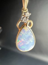 14K Gold Vintage Opal Pendant