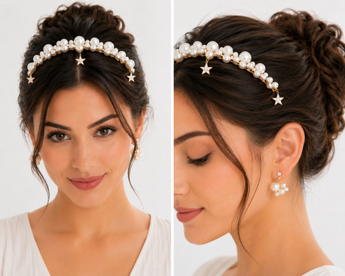Braut haarschmuck set mit - braut,