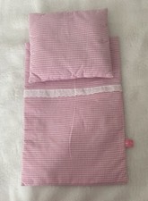 Puppenbettwäsche Puppenbekleidung  2 Teile Wiege Puppenwagen Bett Kissen Decke 