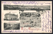 Ansichtskarte Langenaltheim, Lithographie-Steinbrüche, Krankenhaus 1909 