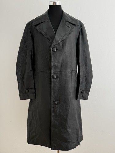 Herren leder mantel schwarz - herren,