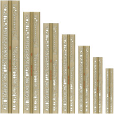 Schriftschablonen ISO Norm 7er Set Schrift Schablone 2,5 3,5 5 7 10 14 20 mm