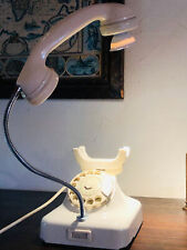 W48-Up-w   LED-Lamp 60er Telefon-Tisch-Vintage-Bürolampe Siemens Elfenbein