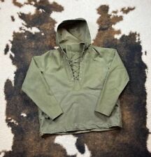 Vintage 40s WW2 USN Navy Parka Anorak Jacket Foul Weather Smock Pullover S M
