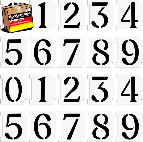 Schablone zahlen stück 8 - schablone,