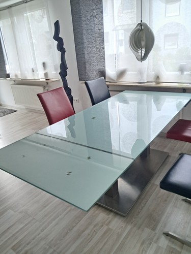 Ausziehtisch milchglas topp - milchglas,
