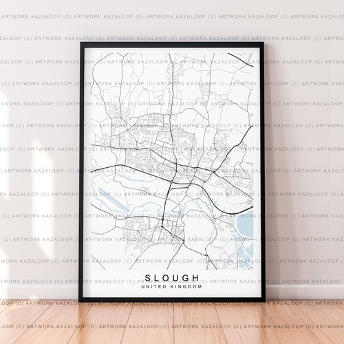 Slough karte poster - slough, druck