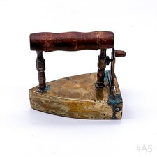 Antique Brass Iron with Wooden