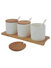 Rominox Dip Set Dipschalen Porzellan Bambus Weiß Modern Elegant 10-teilig